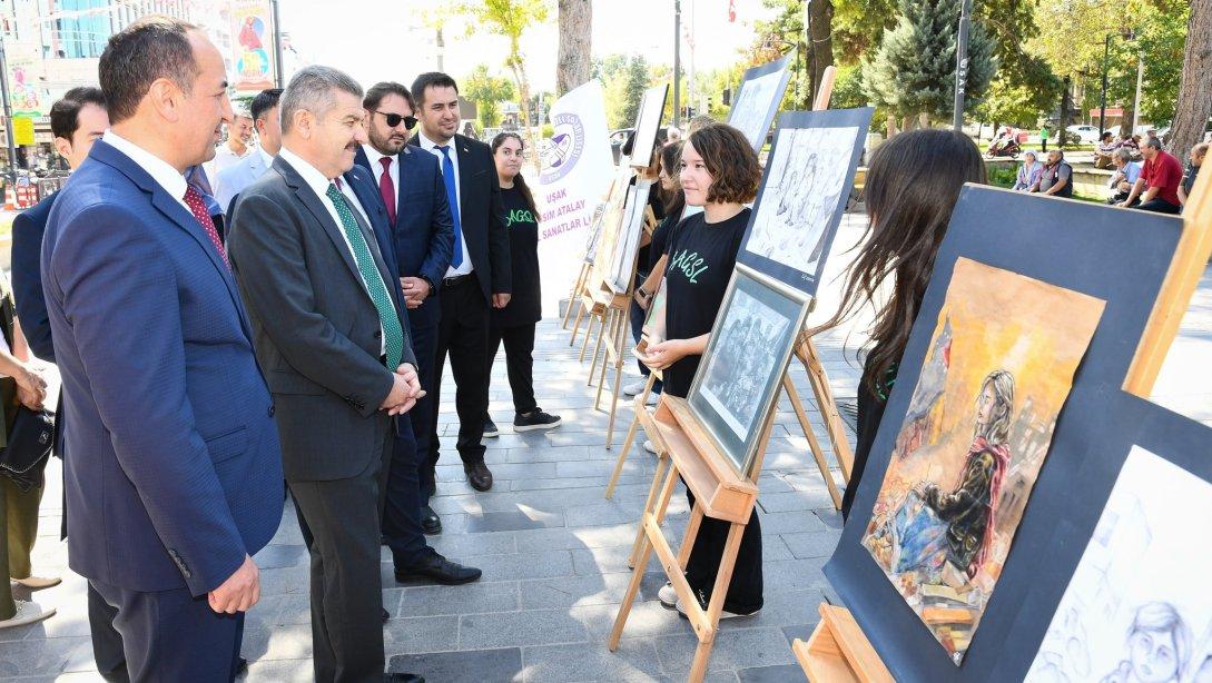 Çanakkale'den Gazze'ye Resim Sergisi açıldı